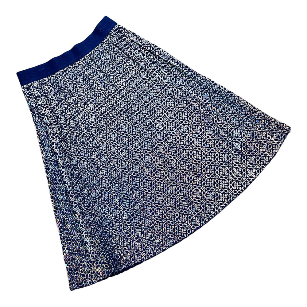 🍀 NWOT LuLaRoe Elegant Pleated Purple Holographic Jill Skirt Women’s Size Large